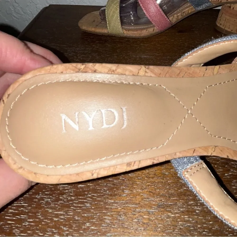 NYDJ Giacomo Triple Strap Block Heel Sandal Shoes